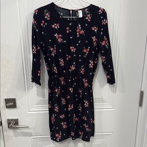H&M Black Long Sleeve Sundress Crew Neck